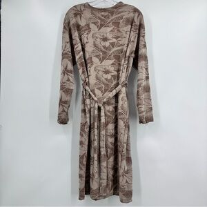 Zara NWT Midi Crinkle Dress Mocha Brown Size S